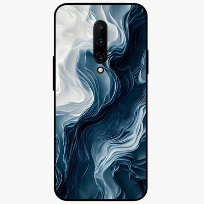 Ethereal Paper Marble Glass Case showing flat back view with soft marble paper texture artwork and glossy glass finish.
