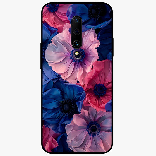 Flower Paper Art Pattern Glass Case showing flat back view with paper cut style floral artwork and glossy glass finish.