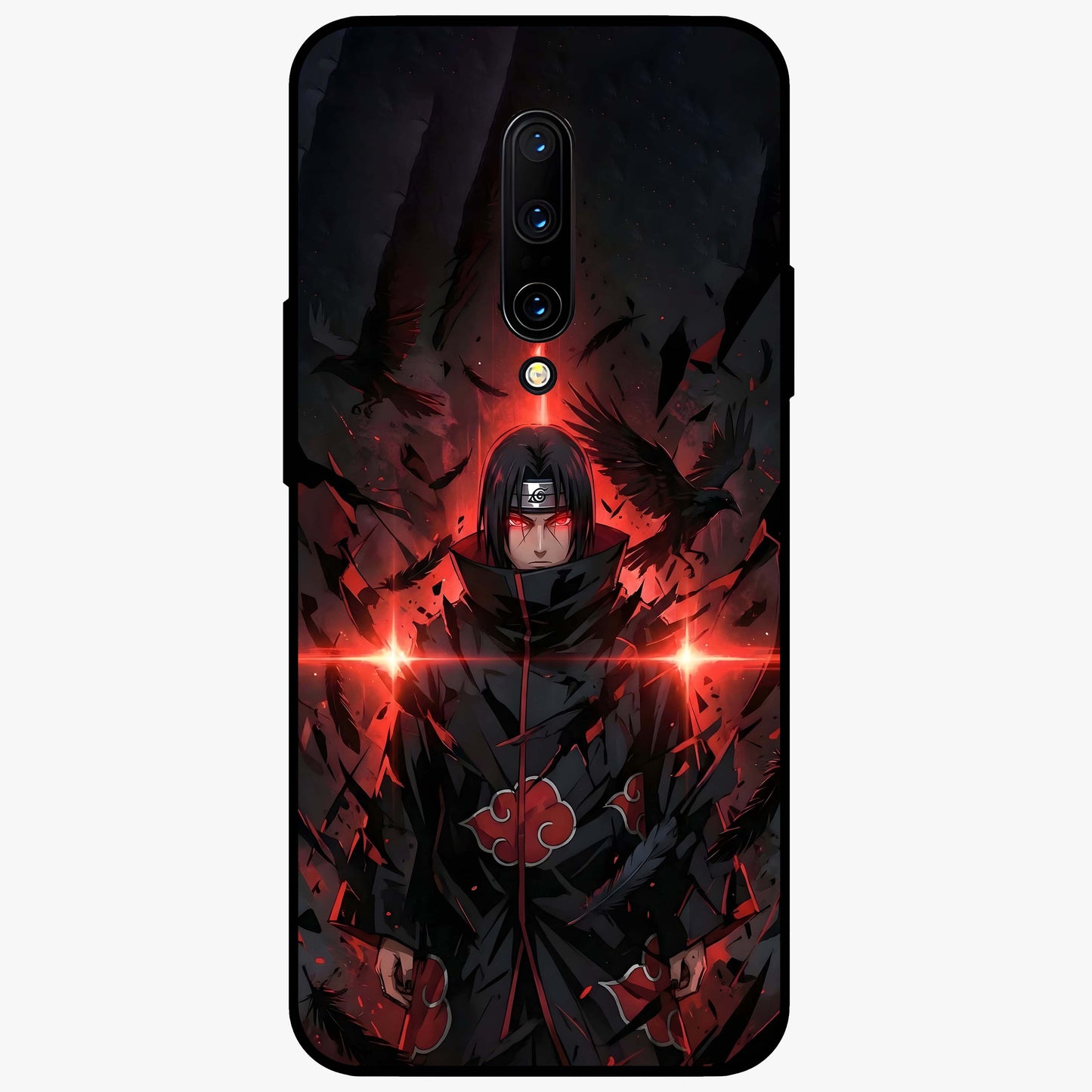Focus Mode On Glass Case showing flat back view with bold motivational typography design and glossy glass finish.