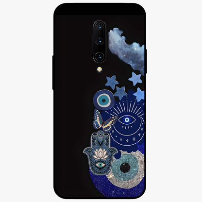 Galactic Charm Cluster Glass Case showing flat back view with glowing celestial charm artwork and glossy glass finish.