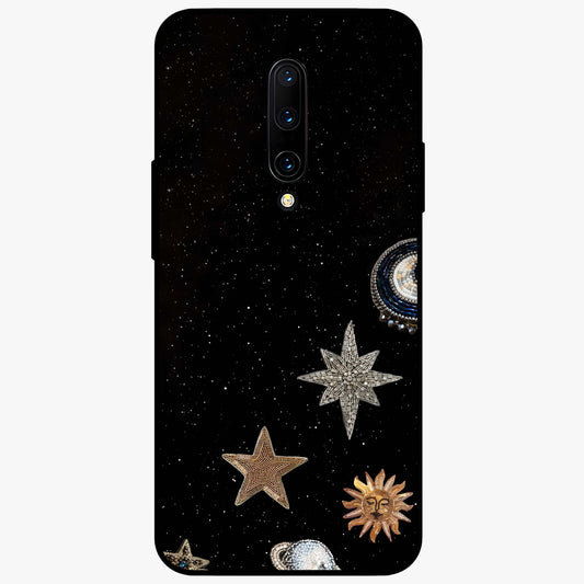 Galactic Charm Glow Glass Case showing flat back view with glowing celestial charm artwork and glossy glass finish.