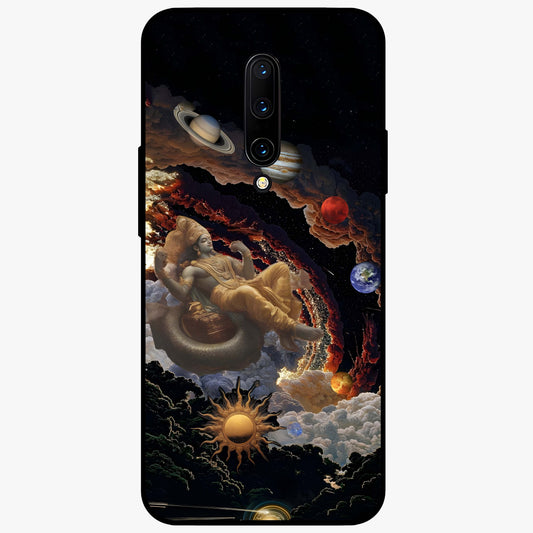 Galactic Divine God Glass Case showing flat back view with divine cosmic themed artwork and glossy glass finish.