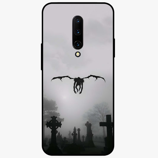 Graveyard Shadow Descent Glass Case showing flat back view with dark graveyard themed artwork and glossy glass finish.