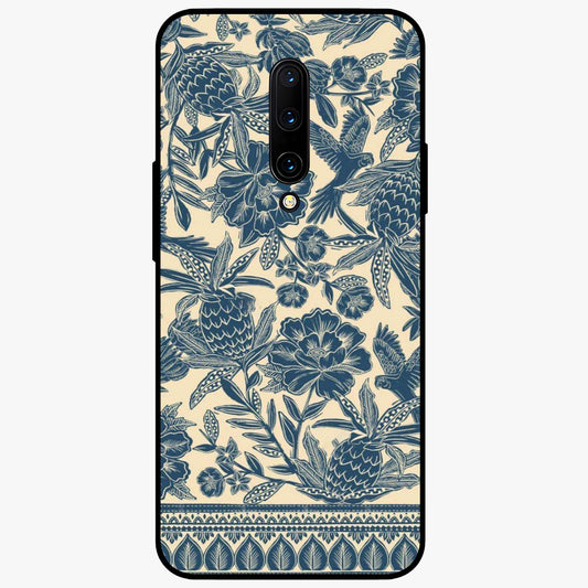 Heirloom Wild Bloom Glass Case showing flat back view with vintage inspired wild flower artwork and glossy glass finish.