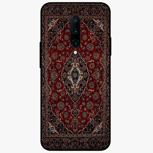 Heritage Carpet Royale Glass Case showing flat back view with ornate Persian carpet inspired pattern and glossy glass finish.