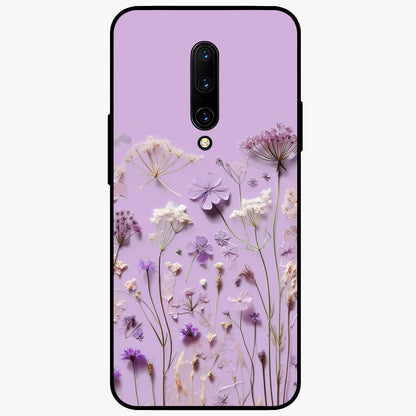 Lavender Blossom Dream Glass Case showing flat back view with soft lavender floral artwork and glossy glass finish.