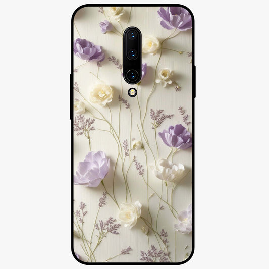 Lilac Breeze Harmony Glass Case showing flat back view with soft lilac themed artwork and glossy glass finish.