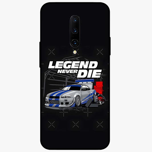 Midnight Racing Legacy Glass Case showing flat back view with sleek racing inspired artwork and glossy glass finish.