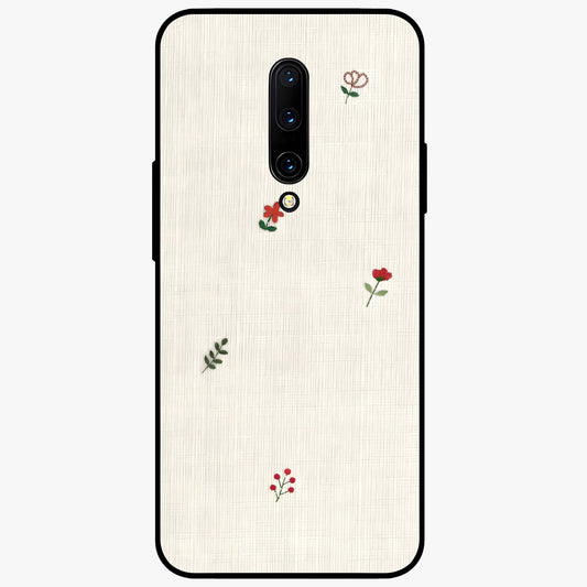 Minimal Petal Whispers Glass Case showing flat back view with soft minimal floral artwork and glossy glass finish.