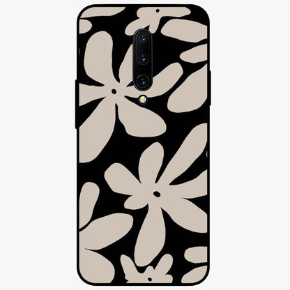 Monochrome Petal Dance Glass Case showing flat back view with monochrome floral artwork and glossy glass finish.