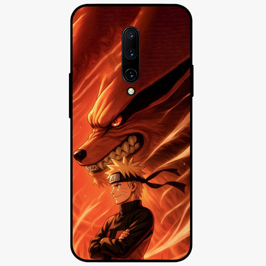 Nine Tails Legacy Glass Case showing flat back view with powerful nine-tailed fox inspired artwork and glossy glass finish.