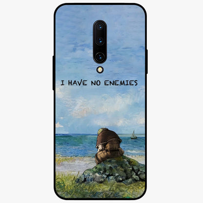 Peace Beyond War Glass Case showing flat back view with symbolic peace themed artwork and glossy glass finish.
