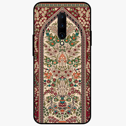 Persian Inspired Glass Case showing flat back view with ornate Persian style pattern artwork and glossy glass finish.