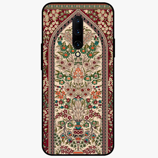 Persian Inspired Glass Case showing flat back view with ornate Persian style pattern artwork and glossy glass finish.
