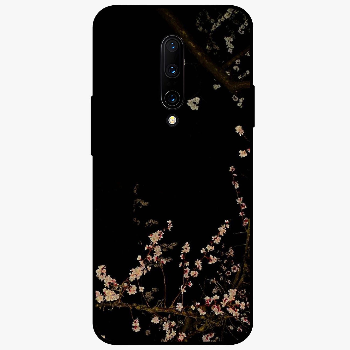 Petal Moon Light With Custom Name Glass Case showing flat back view with floral moonlight artwork and personalized name design.