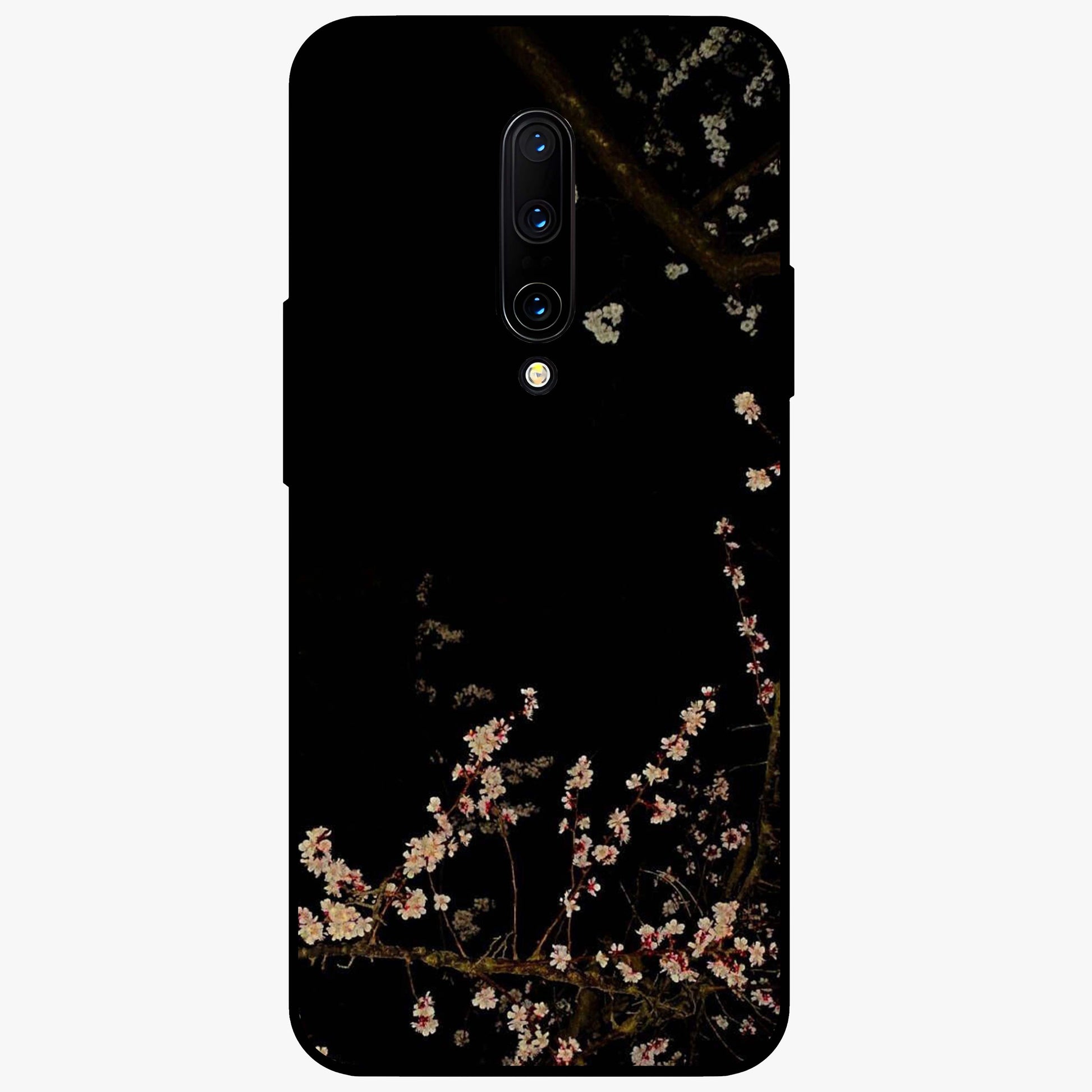 Petal Moon Light With Custom Name Glass Case showing flat back view with floral moonlight artwork and personalized name design.