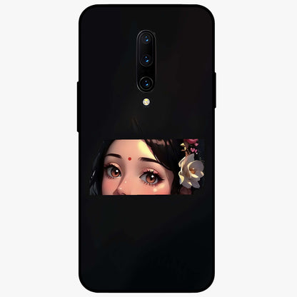 Radha Divine Embrace Glass Case showing flat back view with devotional Radha artwork and glossy glass finish.