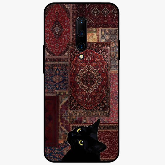 Regal Magic Cat Apple Glass Case showing flat back view with magical cat artwork holding apple and glossy glass finish.