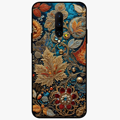 Royal Jewel Garden Glass Case showing flat back view with decorative floral garden artwork and glossy glass finish.