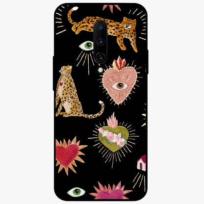 Sacred Jungle Heart Glass Case showing flat back view with jungle inspired heart artwork and glossy glass finish.
