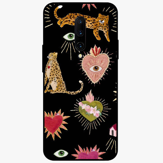Sacred Jungle Heart Glass Case showing flat back view with jungle inspired heart artwork and glossy glass finish.