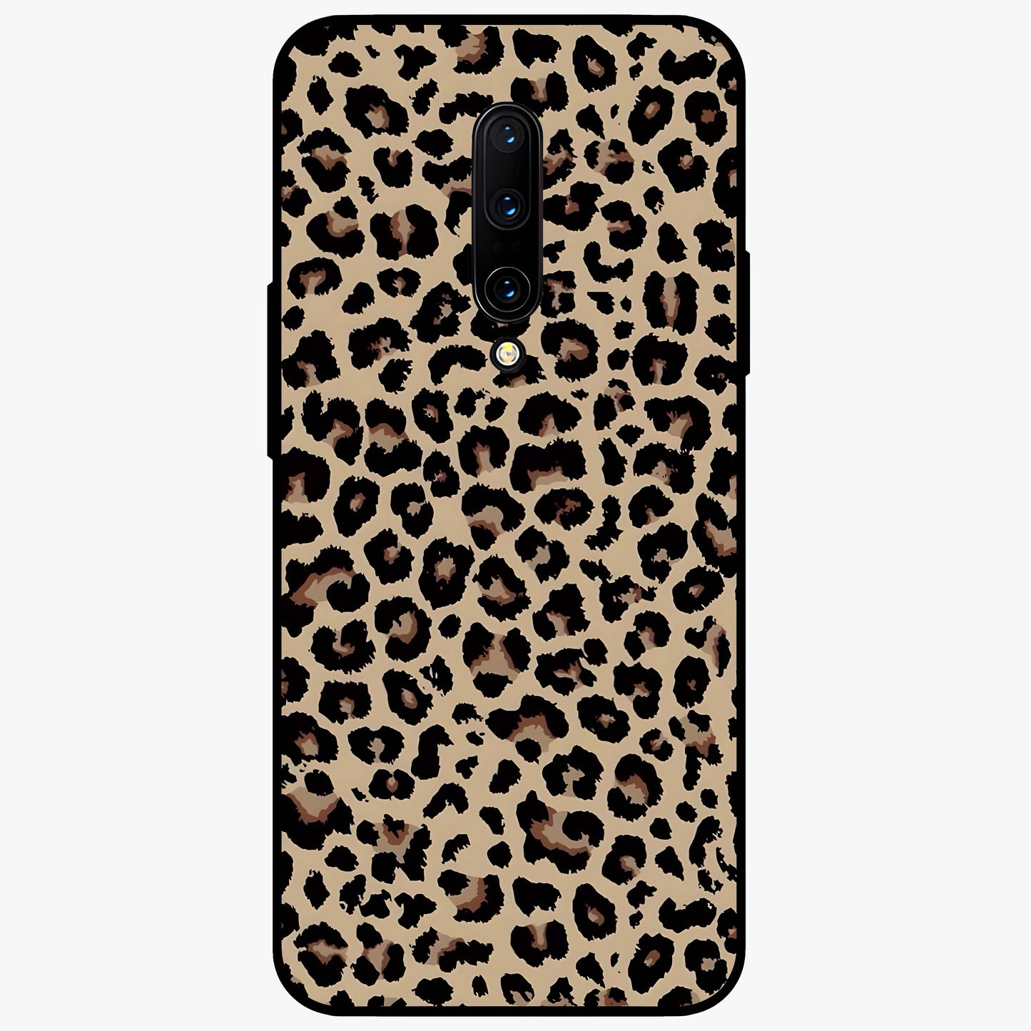 Savage Chic Pattern Glass Case showing flat back view with stylish patterned artwork and glossy glass finish.