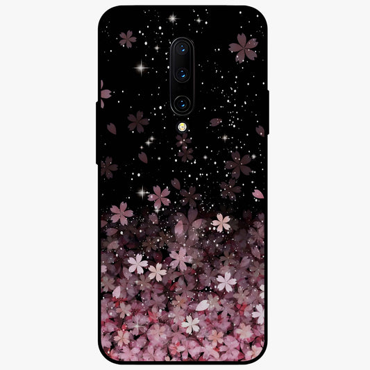 Small Starry Flowers Glass Case showing flat back view with delicate starry floral artwork and glossy glass finish.