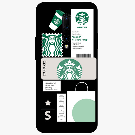 Starbucks Mocha Glass Case showing flat back view with coffee inspired artwork and glossy glass finish.