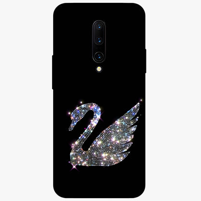 Starlit Swan Grace Glass Case showing flat back view with graceful swan artwork under starry sky and glossy glass finish.