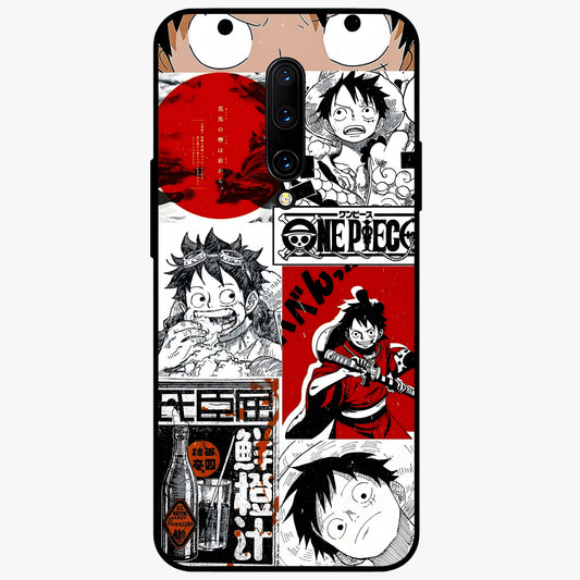 Strawhat Chaos Panels Glass Case showing flat back view with anime inspired chaos panel artwork and glossy glass finish.
