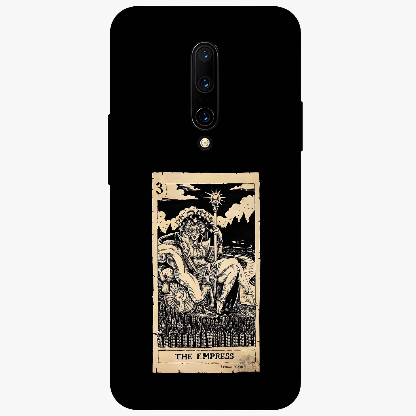 The Empress Glass Case showing flat back view with regal feminine artwork and glossy glass finish.
