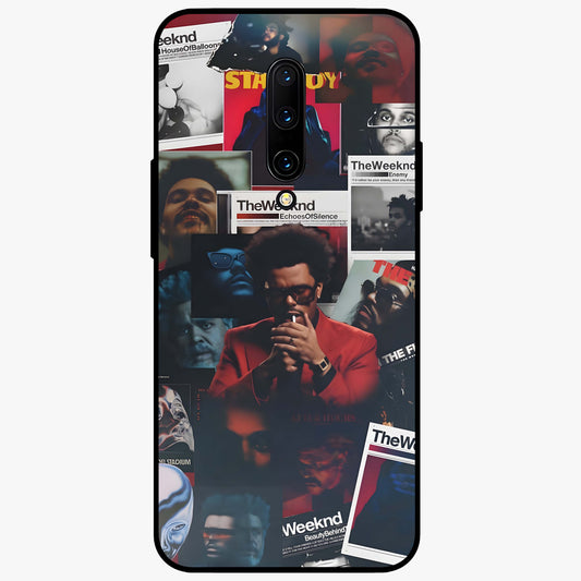 The Weeknd Glass Case showing flat back view with music inspired artistic portrait artwork and glossy glass finish.
