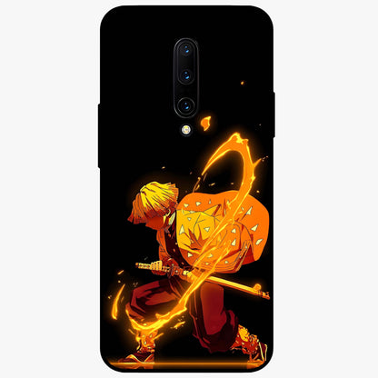 Thunder Flame Execution Glass Case showing flat back view with powerful flame and lightning artwork and glossy glass finish.
