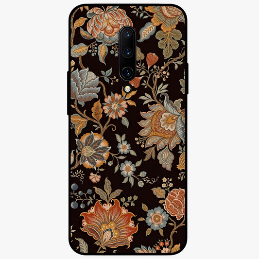 Vintage Floral Dream Glass Case showing flat back view with classic floral artwork and glossy glass finish.