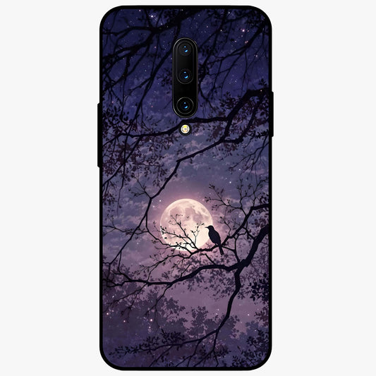 Whispering Moon Silence Glass Case showing flat back view with serene moon themed artwork and glossy glass finish.