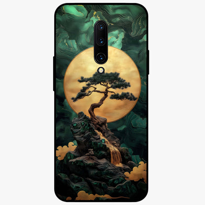 Zen Moon Rise Glass Case showing flat back view with calm moonrise artwork and glossy glass finish.