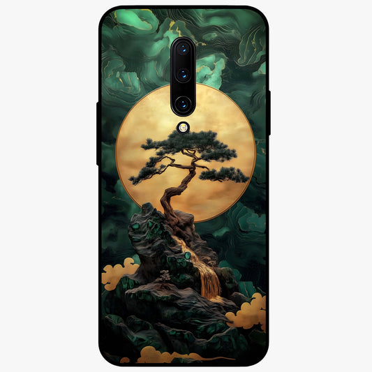 Zen Moon Rise Glass Case showing flat back view with calm moonrise artwork and glossy glass finish.