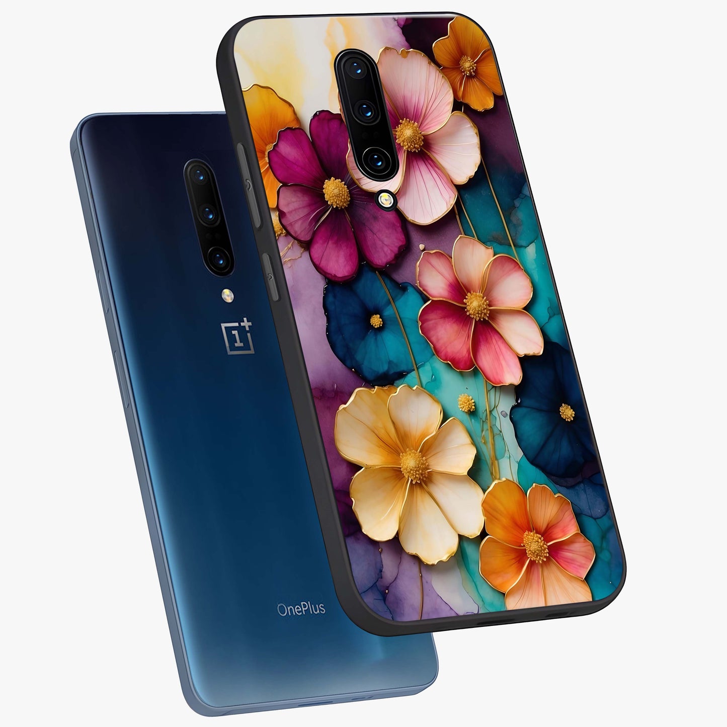 Artlyn Grace Flower Pattern Glass Case displayed in angled mockup highlighting delicate flower pattern design and smooth glass surface.