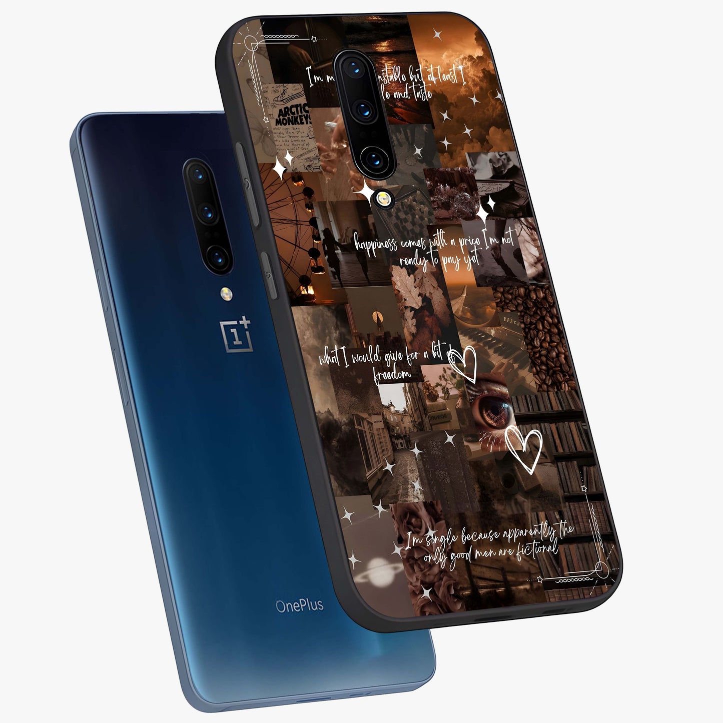 Bittersweet Aesthetic Chaos Glass Case displayed in angled mockup highlighting expressive abstract artwork and edgy aesthetic theme.
