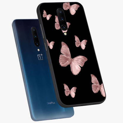 Butterfly Pattern Glass Case displayed in angled mockup highlighting delicate butterfly design and aesthetic pattern style.