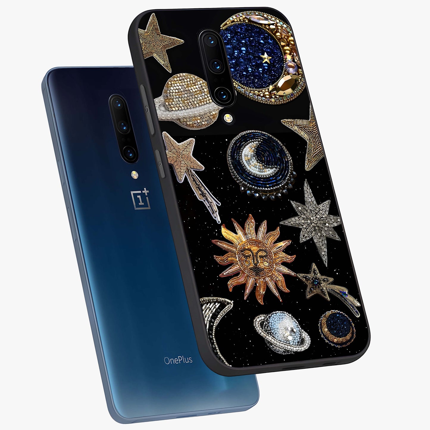 Celestial Gem Constellations Glass Case displayed in angled mockup highlighting gemstone inspired constellation design.