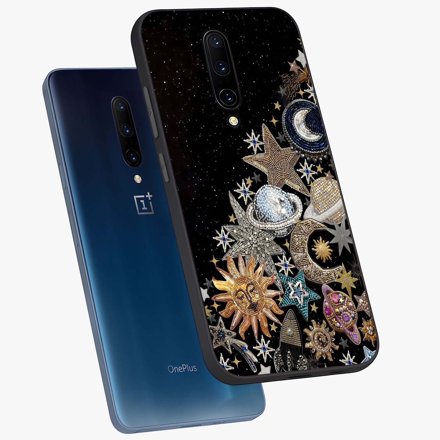 Cosmic Sparkle Dreams Glass Case displayed in angled mockup highlighting dreamy star sparkle design with celestial aesthetic.