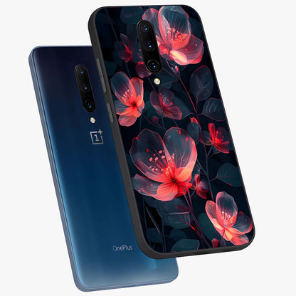 Dark Shade of Flower Glass Case displayed in angled mockup highlighting moody floral illustration with aesthetic dark tones.