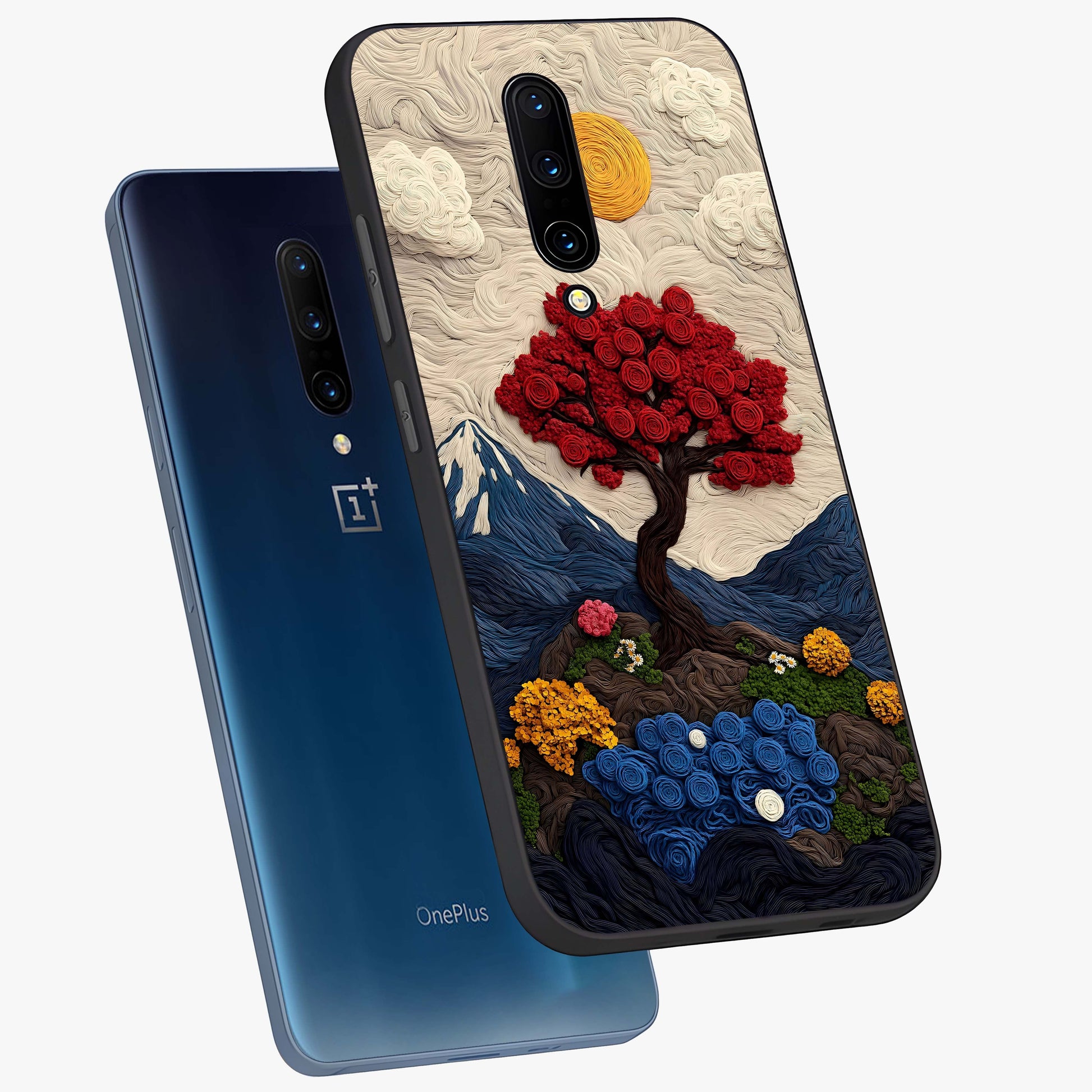 Eternal Nature Tapestry Glass Case displayed in angled mockup highlighting detailed botanical pattern with artistic aesthetic.