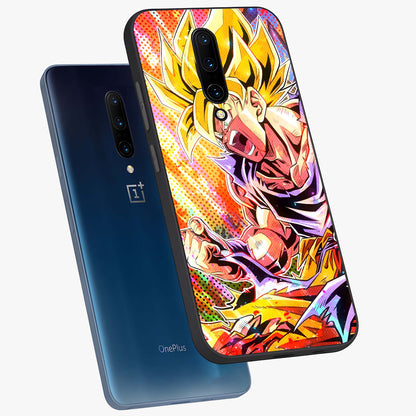 Firing Goku Glass Case displayed in angled mockup highlighting dynamic anime character design with action aesthetic.