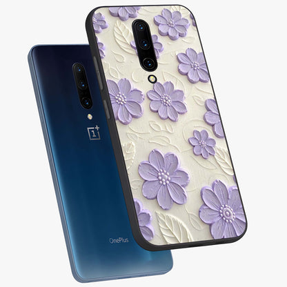 Floral Wall Art With Purple Flowers Glass Case displayed in angled mockup highlighting vibrant purple floral illustration with artistic aesthetic.