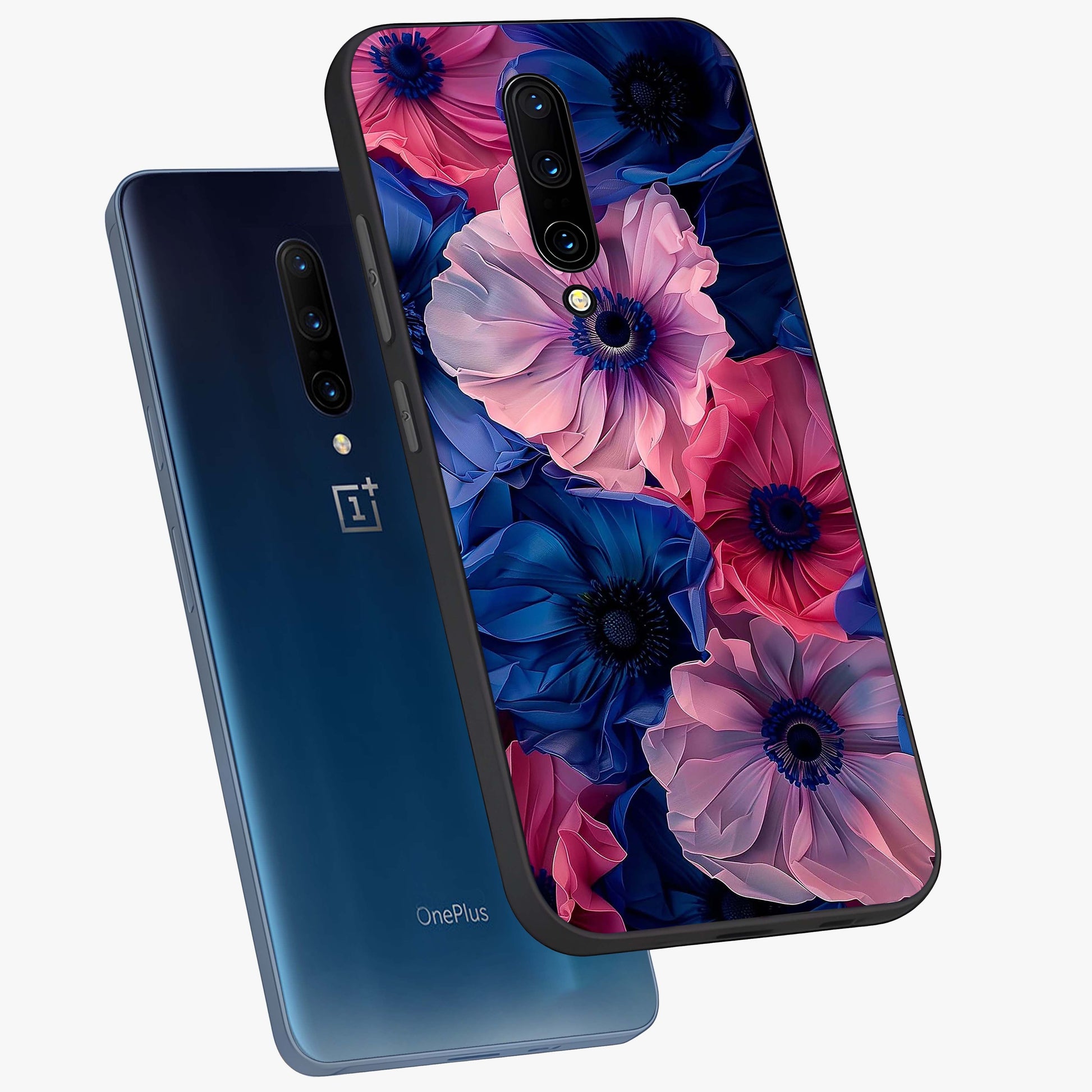 Flower Paper Art Pattern Glass Case displayed in angled mockup highlighting layered paper flower design with artistic aesthetic.