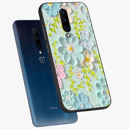 Frosted Petal Garden Glass Case displayed in angled mockup highlighting delicate flower petal design with calm garden aesthetic.