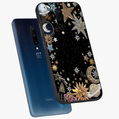 Galactic Jewel Stars Glass Case displayed in angled mockup highlighting shining celestial star design with cosmic aesthetic style.