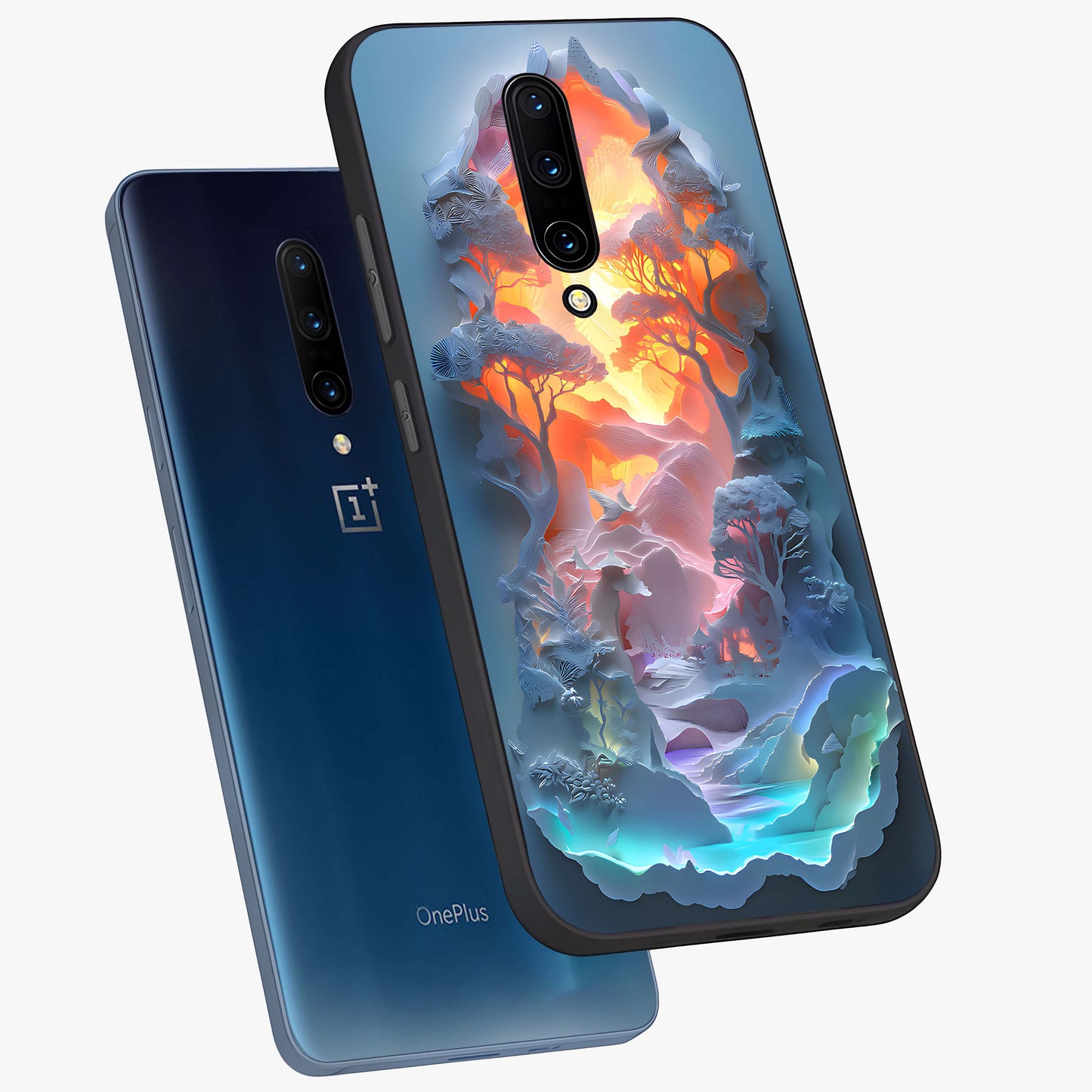 Glow Forest Portal Glass Case displayed in angled mockup highlighting mystical forest design with magical glowing aesthetic.